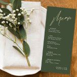Simple & Modern Green and Gold Wedding Menu Card<br><div class="desc">This Simple & Modern Green and Gold is for the minimalist couple who love a little color. Changeable colors to fit any palette.</div>