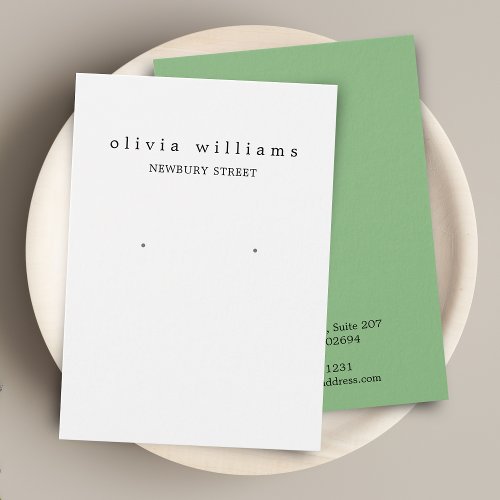 Simple Modern Green Earring Display Card