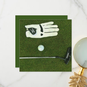 Simple modern green golf course thank you card