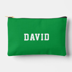 Simple Modern Green Personalized Accessory Pouch