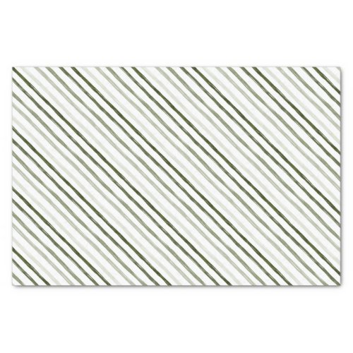 Simple Modern Green Stripe Christmas Tissue Paper