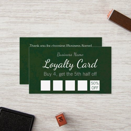 Simple Modern Green Watercolor Overlay Business Lo Loyalty Card