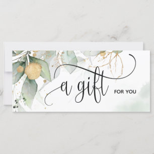Simple Modern Greenery Gift Certificate Gift Card