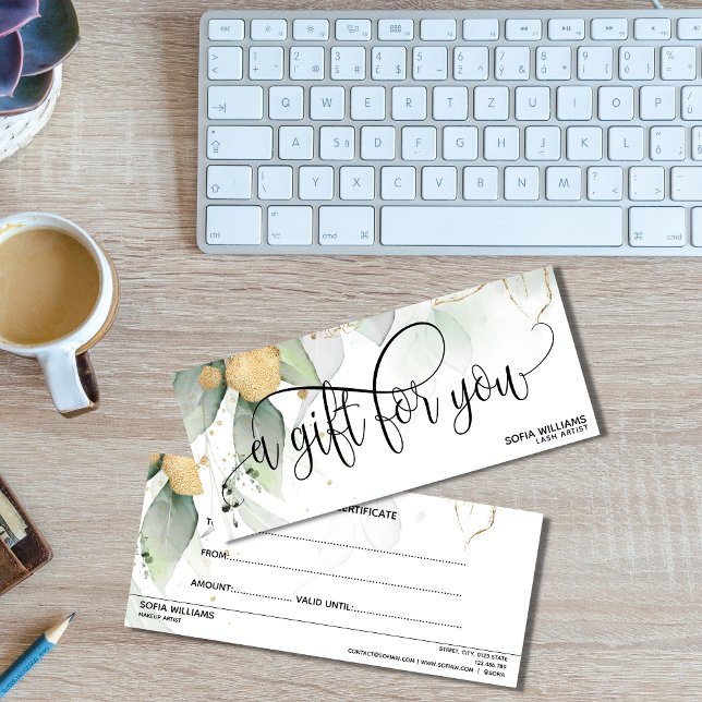 Simple Modern Greenery Gift Certificate Gift Card (Creator Uploaded)