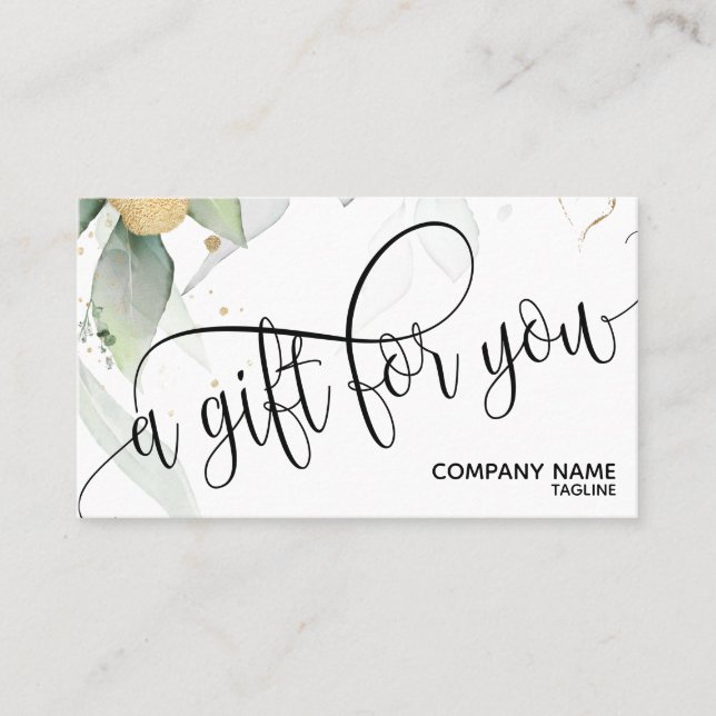 Simple Modern greenery Gift Certificate Gift Card (Front)