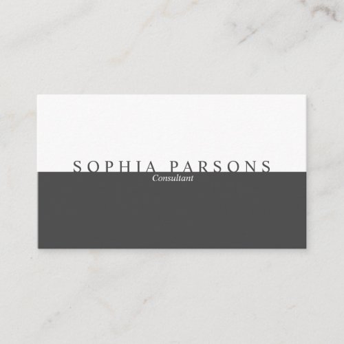 Simple Modern Grey and White Business Card