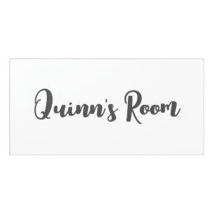 Simple Modern Grey and White Cute Name Baby & Kids Door Sign