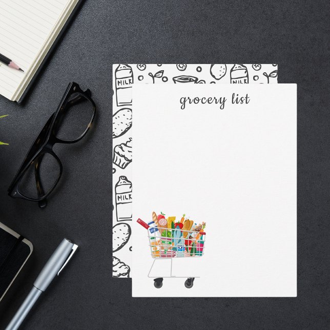 Simple Modern Grocery List Meal Planner Note Card (Creator Uploaded)