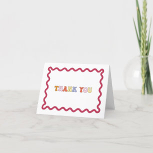 Simple Modern Groovy Thank You Card