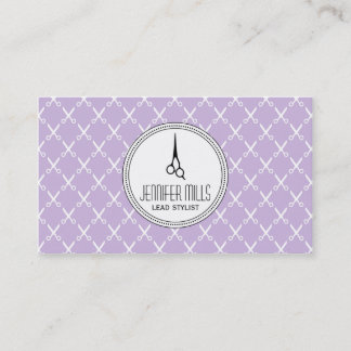 simple modern hairstylist hair stylist purple appointment card
