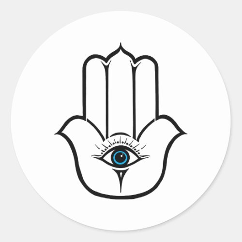 Simple Modern Hamsa Hand of Fatima Classic Round Sticker