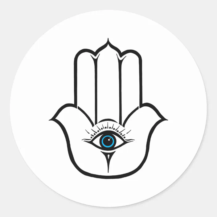 Hamsa Hand Symbol vinyl sticker decal palm evil eye simple 