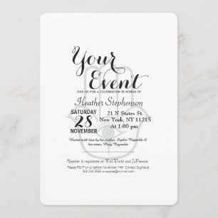 Simple Modern Hamsa Hand of Fatima Invitation