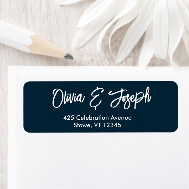 Simple Modern Hand Sketched Script Navy Blue Label (Insitu)
