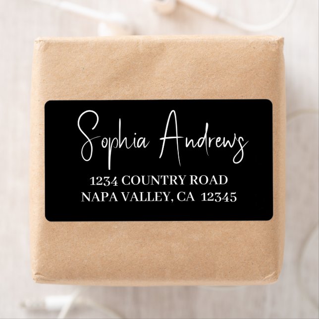 Simple Modern Hand Sketched Script Return Address Label (Insitu)