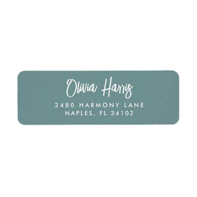 Simple Modern Hand Sketched Script Return Address Label (Front)
