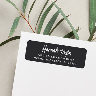 Simple Modern Hand Sketched Script Return Address Label