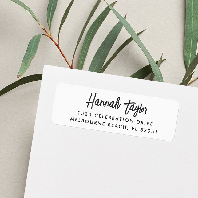 Simple Modern Hand Sketched Script Return Address Label (Creator Uploaded)