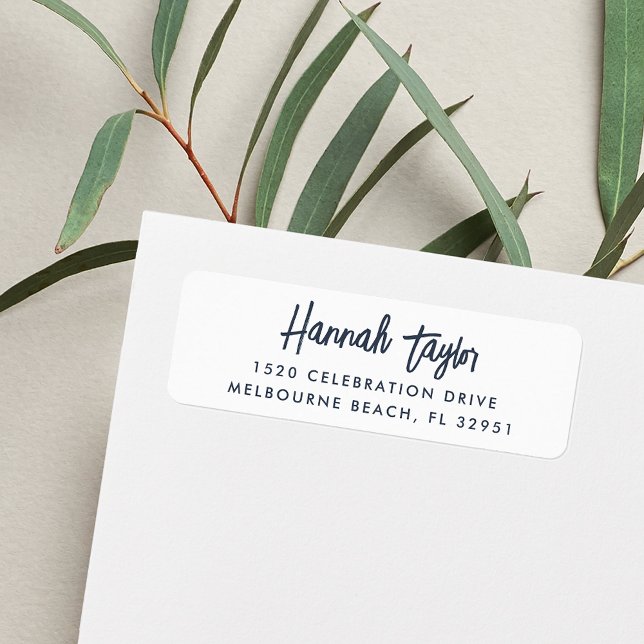 Simple Modern Hand Sketched Script Return Address Label (Creator Uploaded)
