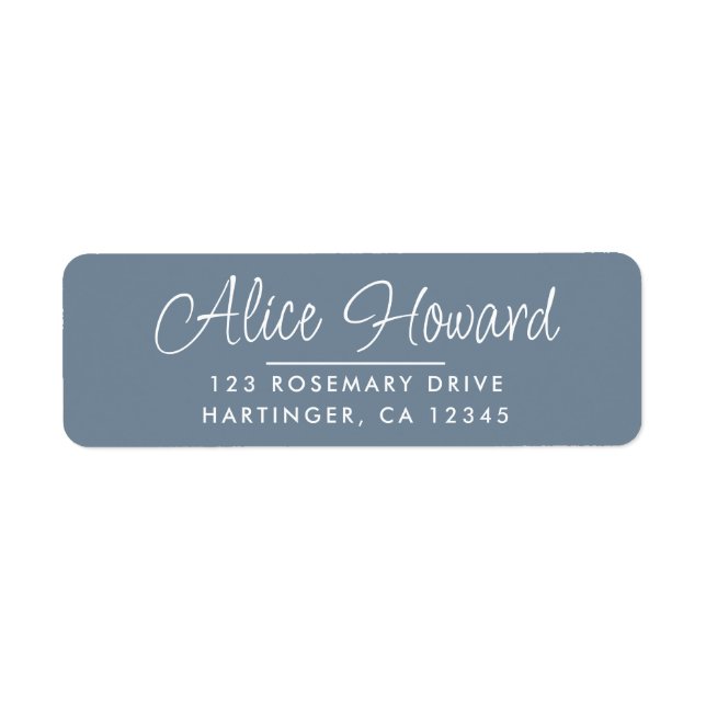 Simple Modern Hand Sketched Script Return Address Label (Front)