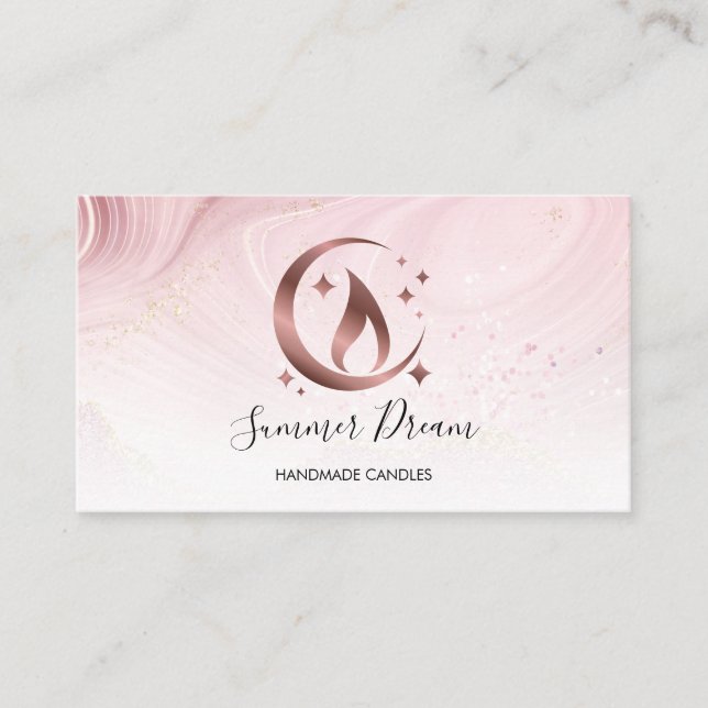 Simple Modern Handmade Honey Candle  Business Card (Front)