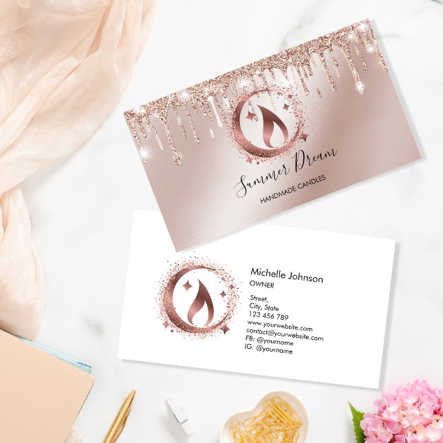 Simple Modern Handmade Honey Candle  Business Card (Creator Uploaded)