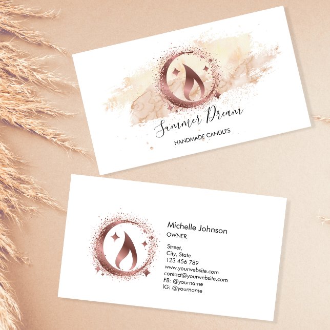Simple Modern Handmade Honey Candle  Business Card (Creator Uploaded)