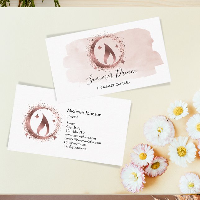 Simple Modern Handmade Honey Candle  Business Card (Creator Uploaded)