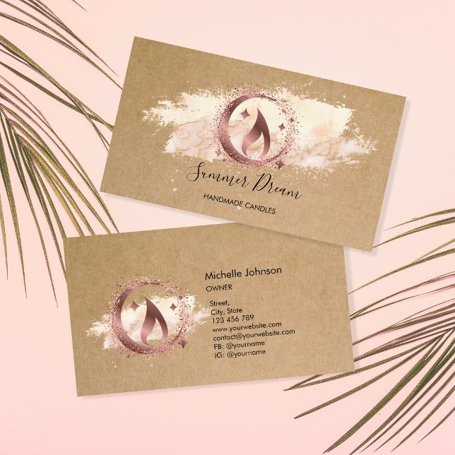 Simple Modern Handmade Honey Candle  Business Card (Creator Uploaded)