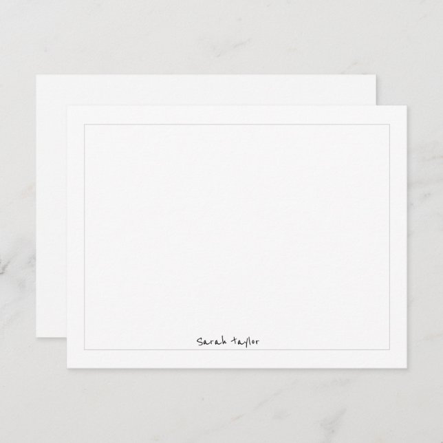 Simple Modern Handwriting Personalized Stationery  Note Card (Front/Back)