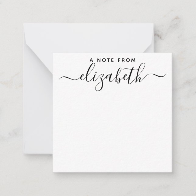 Simple Modern Handwritten A Note From Script Name (Front)