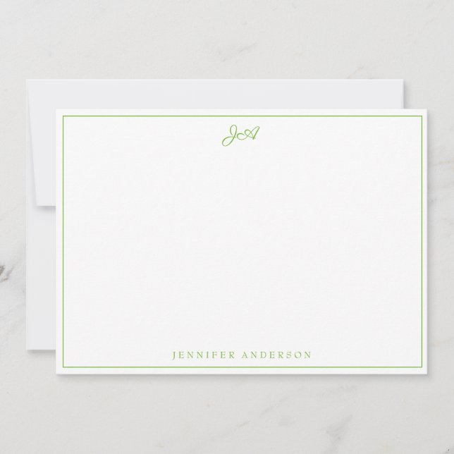 Simple Modern Handwritten Calligraphed Top Note Card (Front)