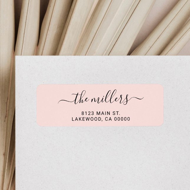 Simple Modern Handwritten Family Blush Pink Label (Creator Uploaded)