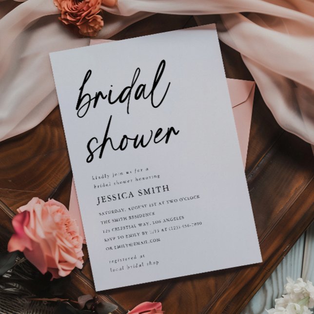 Simple Modern Handwritten Script Bridal Shower Invitation (Creator Uploaded)