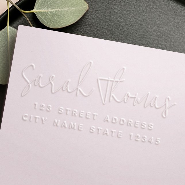 Simple modern handwritten script return address embosser (Simple modern handwritten script return address embosser)