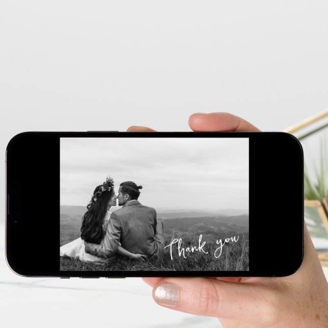 Simple Modern Handwritten Two Photo Thank You Announcement (Front Digital)