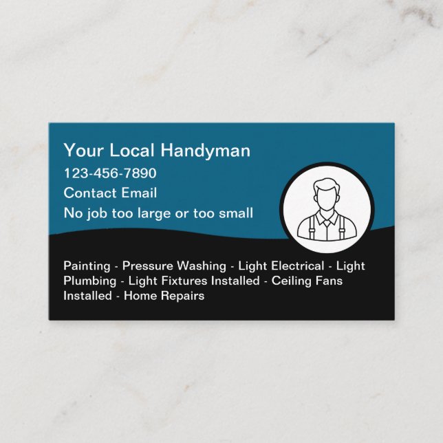  Simple Modern Handyman Home Maintenance Business Card (Front)