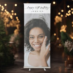 Simple Modern Happy 30th Birthday Script Photo  Retractable Banner<br><div class="desc">Simple Modern Happy 30th Birthday Script Photo Retractable Banner</div>