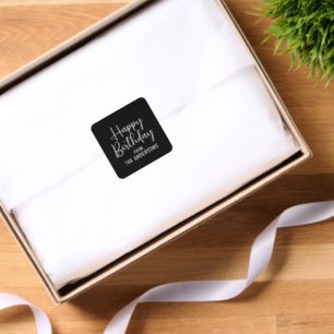 Simple Modern Happy Birthday From Us Family Square Sticker