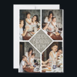 Simple Modern happy birthday mom photo collage Holiday Card<br><div class="desc">Simple Modern happy birthday mom photo collage</div>
