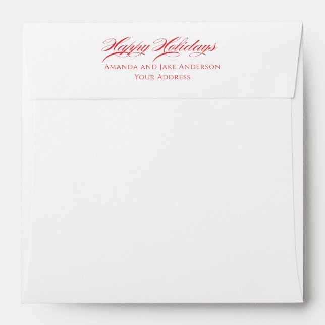Simple Modern Happy Holidays  Envelope (Back (Top Flap))
