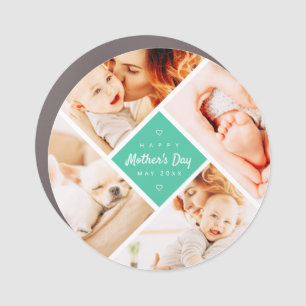 Simple Modern Happy Mother's Day Custom Photo Car Magnet