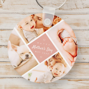 Simple Modern Happy Mother's Day Custom Photo Keychain