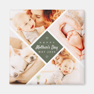 Simple Modern Happy Mother's Day Custom Photo Magnet