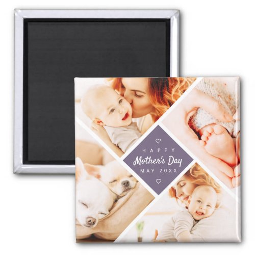 Simple Modern Happy Mothers Day Custom Photo Magnet