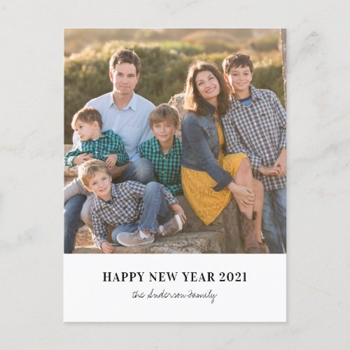 Simple Modern Happy New Year 2021 Holiday Photo
