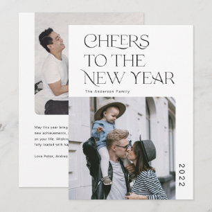 Simple Modern Happy New Year 2022 Photo Holiday Card