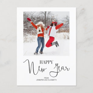 Simple Modern Happy New Year's Photo Postcard