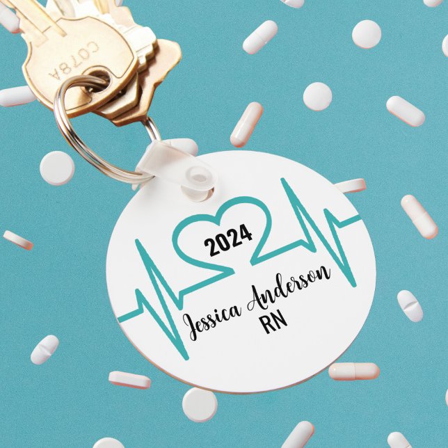 Simple Modern Heart Beat Doctor Nurse Medical Keychain (Simple Modern Heart Beat Nurse Medical Graduation keychain)