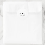 Simple Modern Heart Initials Monogram Wedding Classic Round Sticker<br><div class="desc">Simple Wedding Envelope Seals or Stickers: These simple, modern wedding stickers are the perfect way to add a personal touch to your favors or envelopes. With just your initials, a sweet heart, and your wedding date, they create a sleek and stylish accent that complements any part of your big day....</div>